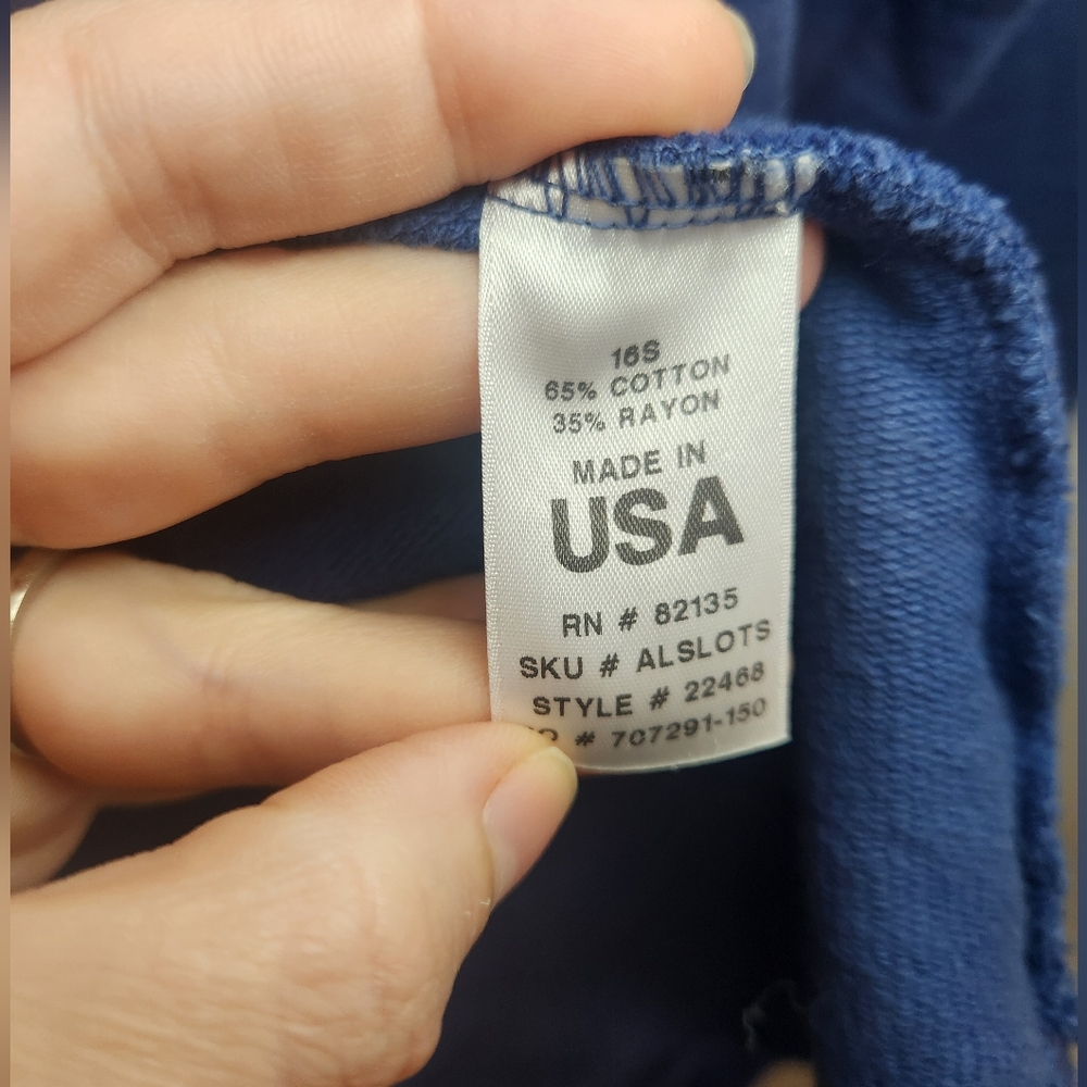 Women's Fresh Produce Navy Blue Hooded Cardigan Med /Large - Picture 5 of 7